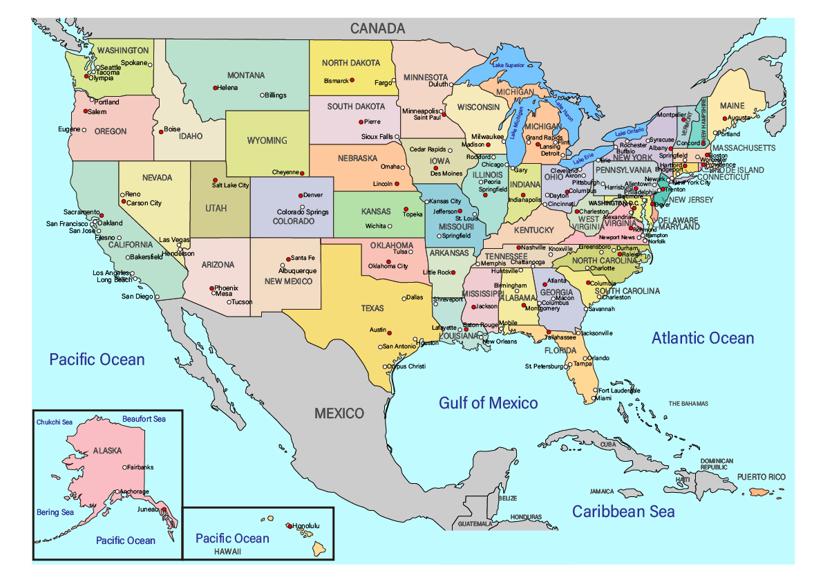 アメリカ合衆国地図